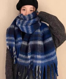 グラデーション」に該当するマフラー（ブルー・ネイビー/青色系