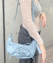 レースアップリボンショルダーバッグ
