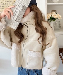 大人のヴィンテージ感漂う。ショート丈フェイクムートンコートジャケット