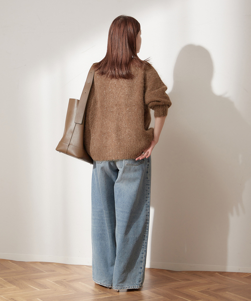 journal standard L'essage(ジャーナルスタンダードレサージュ)の「アルパカMIX スパンコールニットプルオーバー(ニット/セーター・レディース・ネイビー/ブラウン/ライトグレー・FREE)」の9枚目の写真