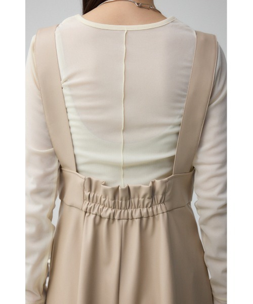 AZUL by moussy（アズールバイマウジー）の「フェイクレザージップアップジャンパースカート（ジャンパースカート・レディース・ブラック/ライトベージュ・SMALL/MEDIUM）」の16枚目の写真