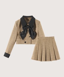 3点セット(リボン取り外し可能) エレガントツイードリボンセットアップ Elegant Tweed Ribbon Set-Up