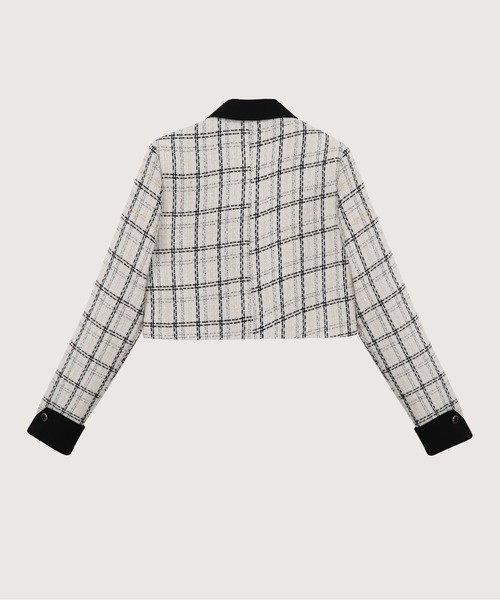 LA POMME petit(ラポミ・プチ)の「3点セット(リボン取り外し可能) エレガントツイードリボンセットアップ Elegant Tweed Ribbon Set-Up(セットアップ・レディース・ブラウン/グレー/ライトグリーン/ベージュ/ネイビー×ホワイト/ホワイト/ブラック・SMALL/MEDIUM/LARGE)」の19枚目の写真