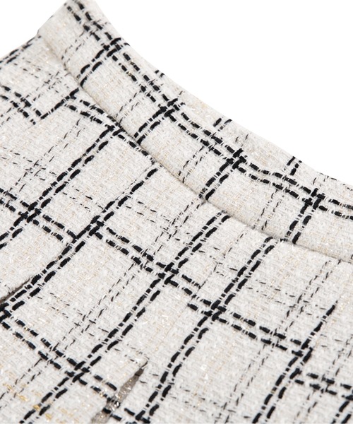 LA POMME petit(ラポミ・プチ)の「3点セット(リボン取り外し可能) エレガントツイードリボンセットアップ Elegant Tweed Ribbon Set-Up(セットアップ・レディース・ブラウン/グレー/ライトグリーン/ベージュ/ネイビー×ホワイト/ホワイト/ブラック・SMALL/MEDIUM/LARGE)」の13枚目の写真