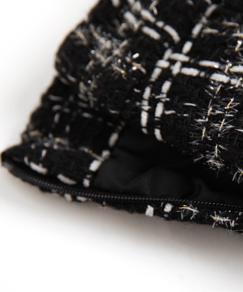 LA POMME petit(ラポミ・プチ)の「3点セット(リボン取り外し可能) エレガントツイードリボンセットアップ Elegant Tweed Ribbon Set-Up(セットアップ・レディース・ブラウン/グレー/ライトグリーン/ベージュ/ネイビー×ホワイト/ホワイト/ブラック・SMALL/MEDIUM/LARGE)」の9枚目の写真