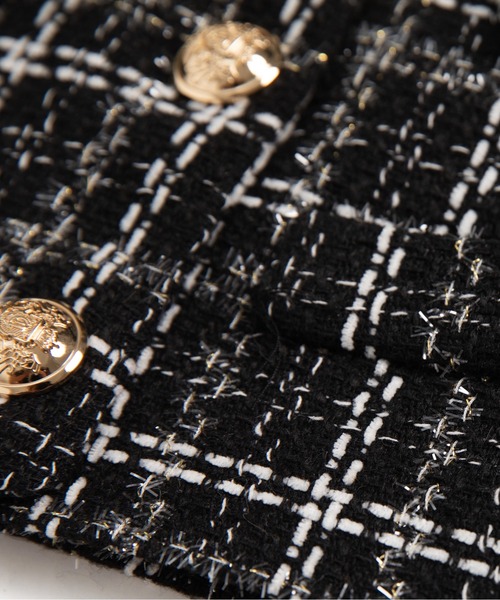 LA POMME petit(ラポミ・プチ)の「3点セット(リボン取り外し可能) エレガントツイードリボンセットアップ Elegant Tweed Ribbon Set-Up(セットアップ・レディース・ブラウン/グレー/ライトグリーン/ベージュ/ネイビー×ホワイト/ホワイト/ブラック・SMALL/MEDIUM/LARGE)」の20枚目の写真