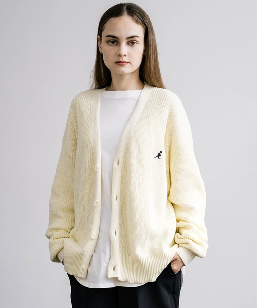 KANGOL（カンゴール）の「KANGOL カンゴール 別注コラボワンポイント刺繍ニットカーディガン（カーディガン/ボレロ・メンズ・ネイビー/チャコール/ブラック/グレー/ベージュ/アイボリー・M/XL/L）」の7枚目の写真