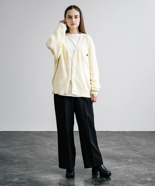 KANGOL（カンゴール）の「KANGOL カンゴール 別注コラボワンポイント刺繍ニットカーディガン（カーディガン/ボレロ・メンズ・ネイビー/チャコール/ブラック/グレー/ベージュ/アイボリー・M/XL/L）」の10枚目の写真