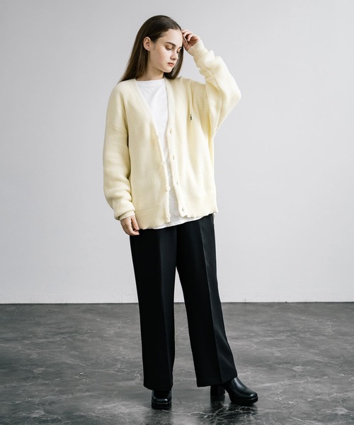 KANGOL（カンゴール）の「KANGOL カンゴール 別注コラボワンポイント刺繍ニットカーディガン（カーディガン/ボレロ・メンズ・ネイビー/チャコール/ブラック/グレー/ベージュ/アイボリー・M/XL/L）」の11枚目の写真