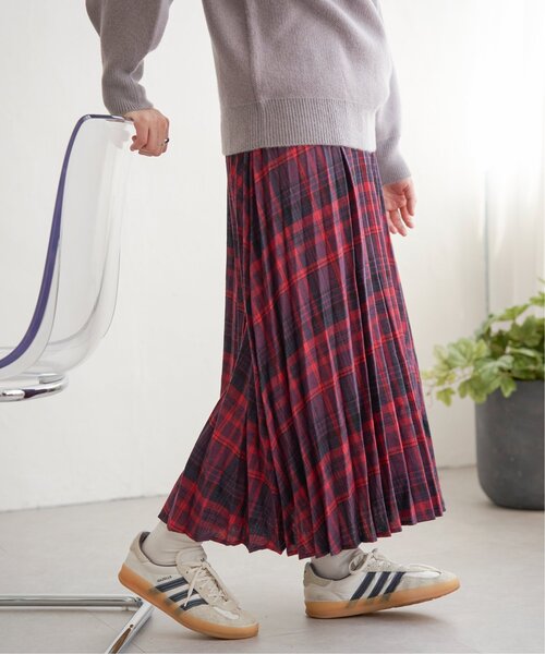 VENCEEXCHANGE（ヴァンスエクスチェンジ）の「チェックプリーツスカート（スカート・レディース・ベージュ/イエロー/ネイビー/レッド/ブラック/レッド系・FREE）」の6枚目の写真