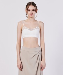 ❤️ダブルスタンダードクロージング❤️ Sov.カップ付き レディース Sov. / カップ付シースルーキャミソール TOPS Night STORE