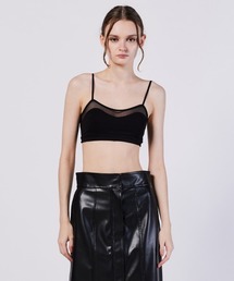 ❤️ダブルスタンダードクロージング❤️ Sov.カップ付き レディース Sov. / カップ付シースルーキャミソール TOPS Night STORE