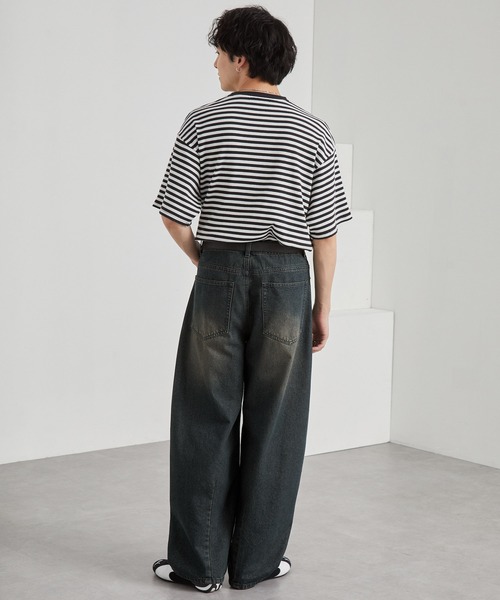 ヴィンテージ風 カモフラパンツ メンズライク ゆるシルエット JaVa ジャバコラボ》ワイドな今っぽシルエット。メンズライク