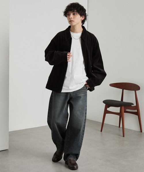 ヴィンテージライクセミワイドバレルシルエットデニムパンツ MONO-MART