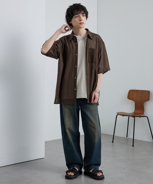 ヴィンテージライクセミワイドバレルシルエットデニムパンツ MONO-MART