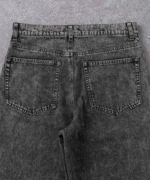 MONO-MART（モノマート）の「ヴィンテージライクセミワイドバレルシルエットデニムパンツ（デニムパンツ・メンズ・ネイビー/インディゴブルー/ブラック/グレー/サックスブルー/ライトインディゴブルー/グレイッシュブルー・L/M/S）」の13枚目の写真