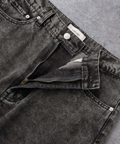 MONO-MART（モノマート）の「ヴィンテージライクセミワイドバレルシルエットデニムパンツ（デニムパンツ・メンズ・ネイビー/インディゴブルー/ブラック/グレー/サックスブルー/ライトインディゴブルー/グレイッシュブルー・L/M/S）」の15枚目の写真