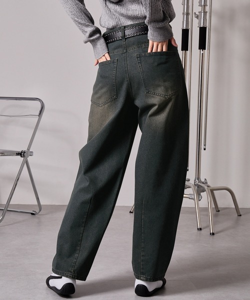 MONO-MART（モノマート）の「ヴィンテージライクセミワイドバレルシルエットデニムパンツ（デニムパンツ・メンズ・ネイビー/インディゴブルー/ブラック/グレー/サックスブルー/ライトインディゴブルー/グレイッシュブルー・L/M/S）」の21枚目の写真