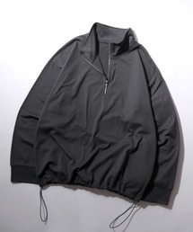 Kersey Fabric Half Zip Sweat Shirt/カルゼ オーバーサイズ ドローコード ハーフジップ 裏起毛 トレーナー スウェット レディース メンズ