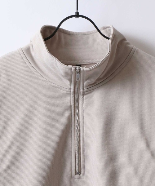 SITRY(シトリー)の「Kersey Fabric Half Zip Sweat Shirt/カルゼ オーバーサイズ ドローコード ハーフジップ 裏起毛 トレーナー スウェット レディース メンズ(スウェット・メンズ・ブラック/ダークグレー/ベージュ・M/L/LL)」の11枚目の写真