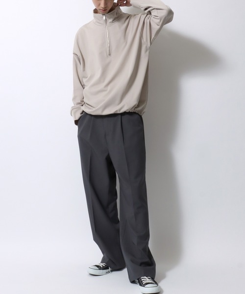 セール】Kersey Fabric Half Zip Sweat Shirt/カルゼ オーバーサイズ