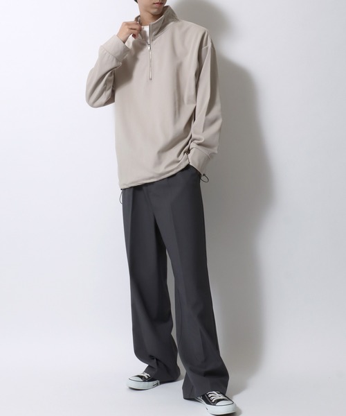 セール】Kersey Fabric Half Zip Sweat Shirt/カルゼ オーバーサイズ