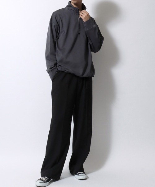 セール】Kersey Fabric Half Zip Sweat Shirt/カルゼ オーバーサイズ