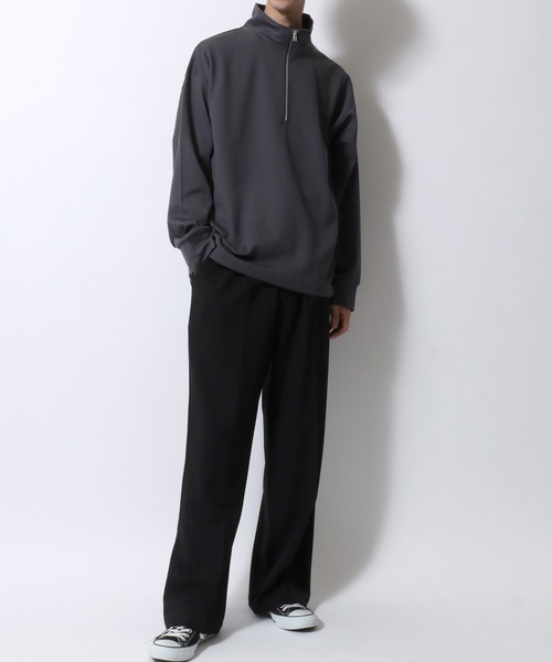 SITRY(シトリー)の「Kersey Fabric Half Zip Sweat Shirt/カルゼ オーバーサイズ ドローコード ハーフジップ 裏起毛 トレーナー スウェット レディース メンズ(スウェット・メンズ・ブラック/ダークグレー/ベージュ・M/L/LL)」の21枚目の写真