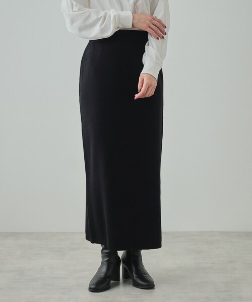 SHOO・LA・RUE（シューラルー）の「すっきりIライン ニットナロースカート（スカート・レディース・ブラック/ブラウン系・01/02/03/04）」の3枚目の写真