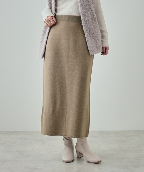 SHOO・LA・RUE（シューラルー）の「すっきりIライン ニットナロースカート（スカート・レディース・ブラック/ブラウン系・01/02/03/04）」の7枚目の写真