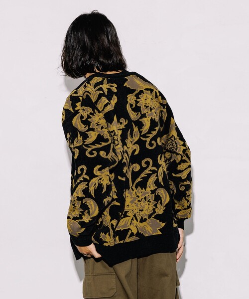 FREAK'S STORE(フリークスストア)の「FREAK’S STORE/フリークスストア 総柄 モール糸 ニットカーディガン/リラックスフィット(カーディガン/ボレロ・メンズ・ブラック/ワインレッド/ベージュ・MEDIUM/LARGE)」の21枚目の写真