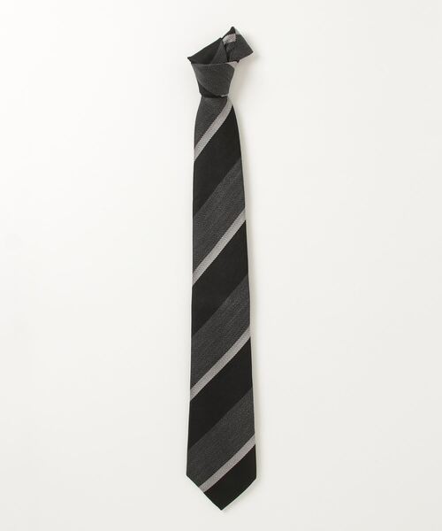 TOKYO SHIRTS（トウキョウシャツ）の「ネクタイ 絹100% ブラックシャンブレー ビジネス フォーマル（ネクタイ・メンズ・ブラック系2/ブラック系4/グレー系2/グレー系3/ブラック系5/ブラック系6/ブラック系7/グレー系1/ブラック系1/ブラック系3・FREE）」の4枚目の写真