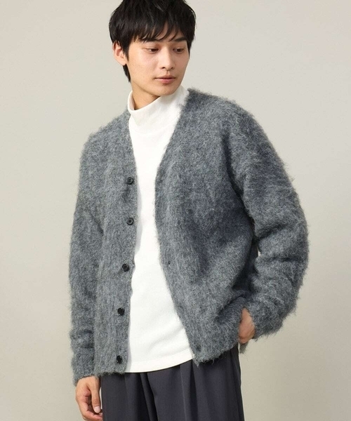 a.v.v（アーヴェヴェ）の「【ユニセックス】起毛シャギーニットカーディガン（カーディガン/ボレロ・メンズ・ネイビー/グレー・46/48）」の2枚目の写真