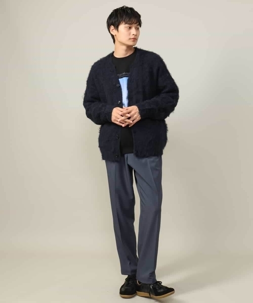 a.v.v（アーヴェヴェ）の「【ユニセックス】起毛シャギーニットカーディガン（カーディガン/ボレロ・メンズ・ネイビー/グレー・46/48）」の3枚目の写真