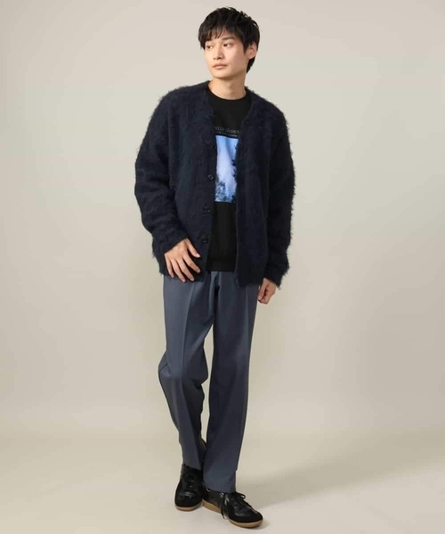 a.v.v（アーヴェヴェ）の「【ユニセックス】起毛シャギーニットカーディガン（カーディガン/ボレロ・メンズ・ネイビー/グレー・46/48）」の4枚目の写真