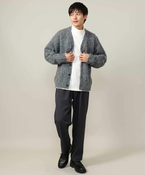 a.v.v（アーヴェヴェ）の「【ユニセックス】起毛シャギーニットカーディガン（カーディガン/ボレロ・メンズ・ネイビー/グレー・46/48）」の7枚目の写真