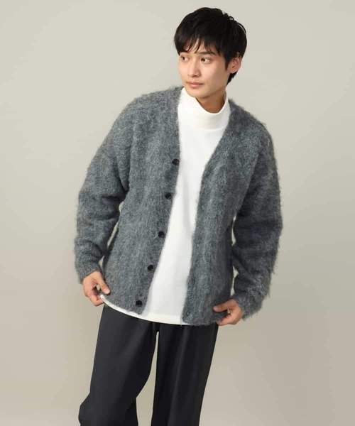 a.v.v（アーヴェヴェ）の「【ユニセックス】起毛シャギーニットカーディガン（カーディガン/ボレロ・メンズ・ネイビー/グレー・46/48）」の11枚目の写真