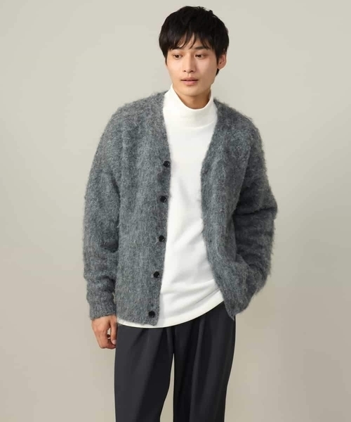 a.v.v（アーヴェヴェ）の「【ユニセックス】起毛シャギーニットカーディガン（カーディガン/ボレロ・メンズ・ネイビー/グレー・46/48）」の12枚目の写真