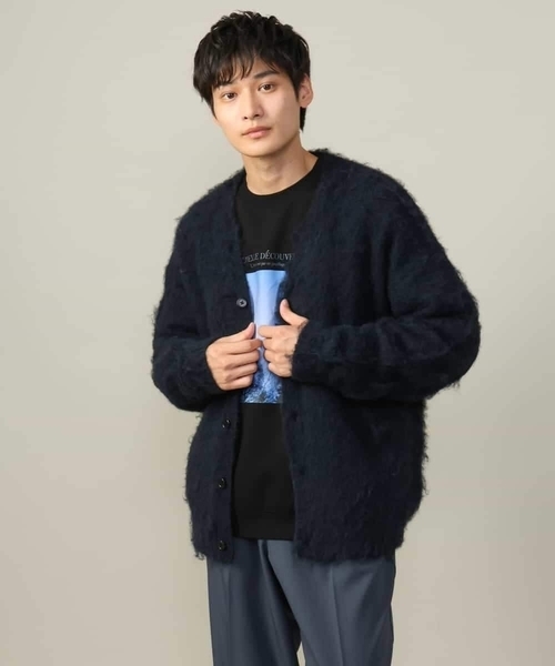 a.v.v（アーヴェヴェ）の「【ユニセックス】起毛シャギーニットカーディガン（カーディガン/ボレロ・メンズ・ネイビー/グレー・46/48）」の13枚目の写真