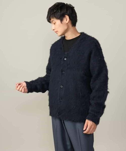 a.v.v（アーヴェヴェ）の「【ユニセックス】起毛シャギーニットカーディガン（カーディガン/ボレロ・メンズ・ネイビー/グレー・46/48）」の14枚目の写真