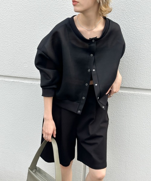 新品　SELECT MOCAノーカラーダブルボタンオールインワン　ブラック ノーカラーダブルボタンオールインワン – SELECT MOCA