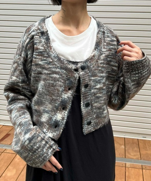 byYOUANCE(バイユアンス)の「ロンT SET 2WAYショートカーディガン(カーディガン/ボレロ・レディース・ブラック/ブラック系その他/グリーン・FREE)」の3枚目の写真