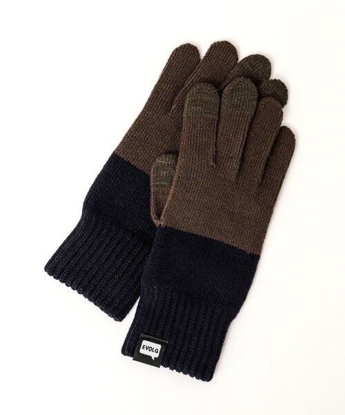 EVOLG(エヴォログ)の「【EVOLG/エヴォログ】LET2364 2TON ニットグローブ(手袋・メンズ・オリーブ/ダークネイビー/ライトグレー・FREE)」の2枚目の写真