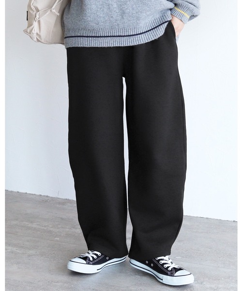 reca（レカ）の「裏起毛カーブパンツ（その他パンツ・レディース・ブラック/キナリ・FREE）」の2枚目の写真