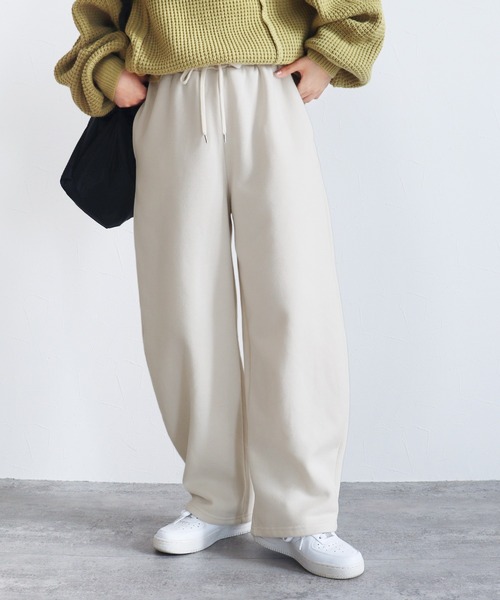 reca（レカ）の「裏起毛カーブパンツ（その他パンツ・レディース・ブラック/キナリ・FREE）」の3枚目の写真