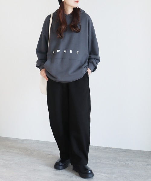 reca（レカ）の「裏起毛カーブパンツ（その他パンツ・レディース・ブラック/キナリ・FREE）」の5枚目の写真