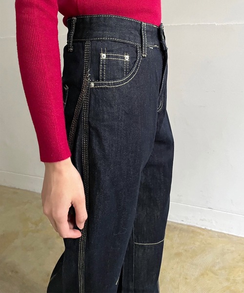 Jewelobe(ジュエローブ)の「ミディアムカーブデニムパンツ(デニムパンツ・レディース・ブラウン系その他/インディゴブルー・S/M)」の5枚目の写真