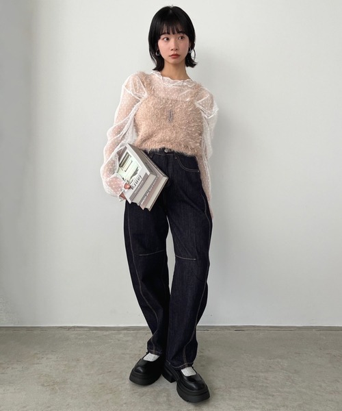 Jewelobe(ジュエローブ)の「ミディアムカーブデニムパンツ(デニムパンツ・レディース・ブラウン系その他/インディゴブルー・S/M)」の22枚目の写真