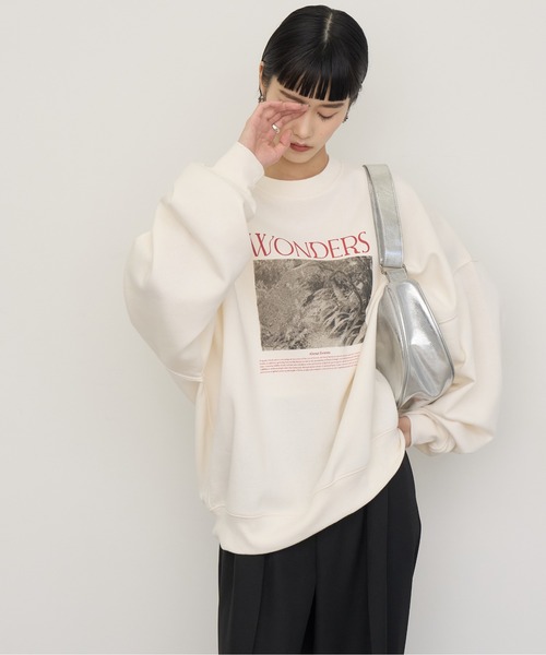 NOGLE(ノグル)の「【NOGLE/ノグル】カラーロゴグラフィックスウェット(スウェット・レディース・ブラウン/ホワイト/チャコール/ネイビー/ブラック/グレイッシュベージュ・FREE)」の9枚目の写真