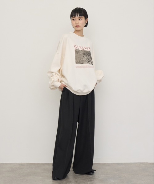 NOGLE(ノグル)の「【NOGLE/ノグル】カラーロゴグラフィックスウェット(スウェット・レディース・ブラウン/ホワイト/チャコール/ネイビー/ブラック/グレイッシュベージュ・FREE)」の12枚目の写真